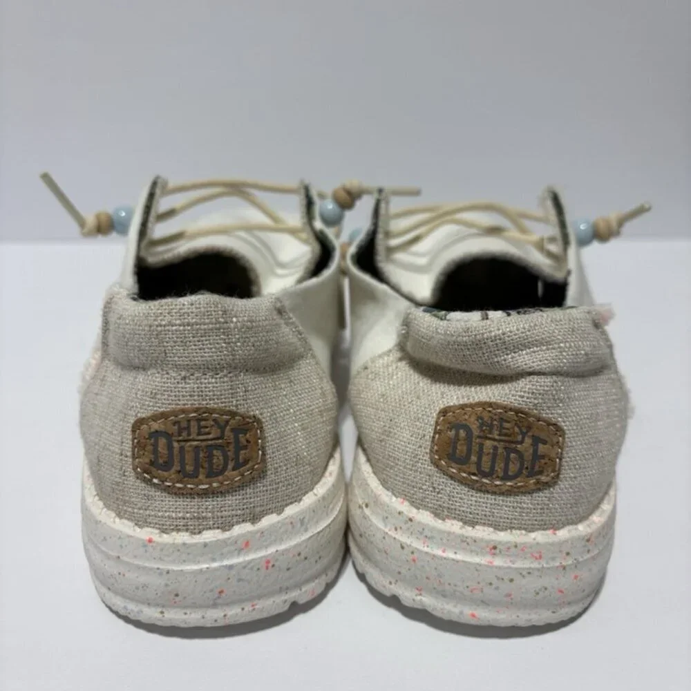 Hey Dude Women’s Wendy Fringe Salt Slip-On Shoes, Size 9 M